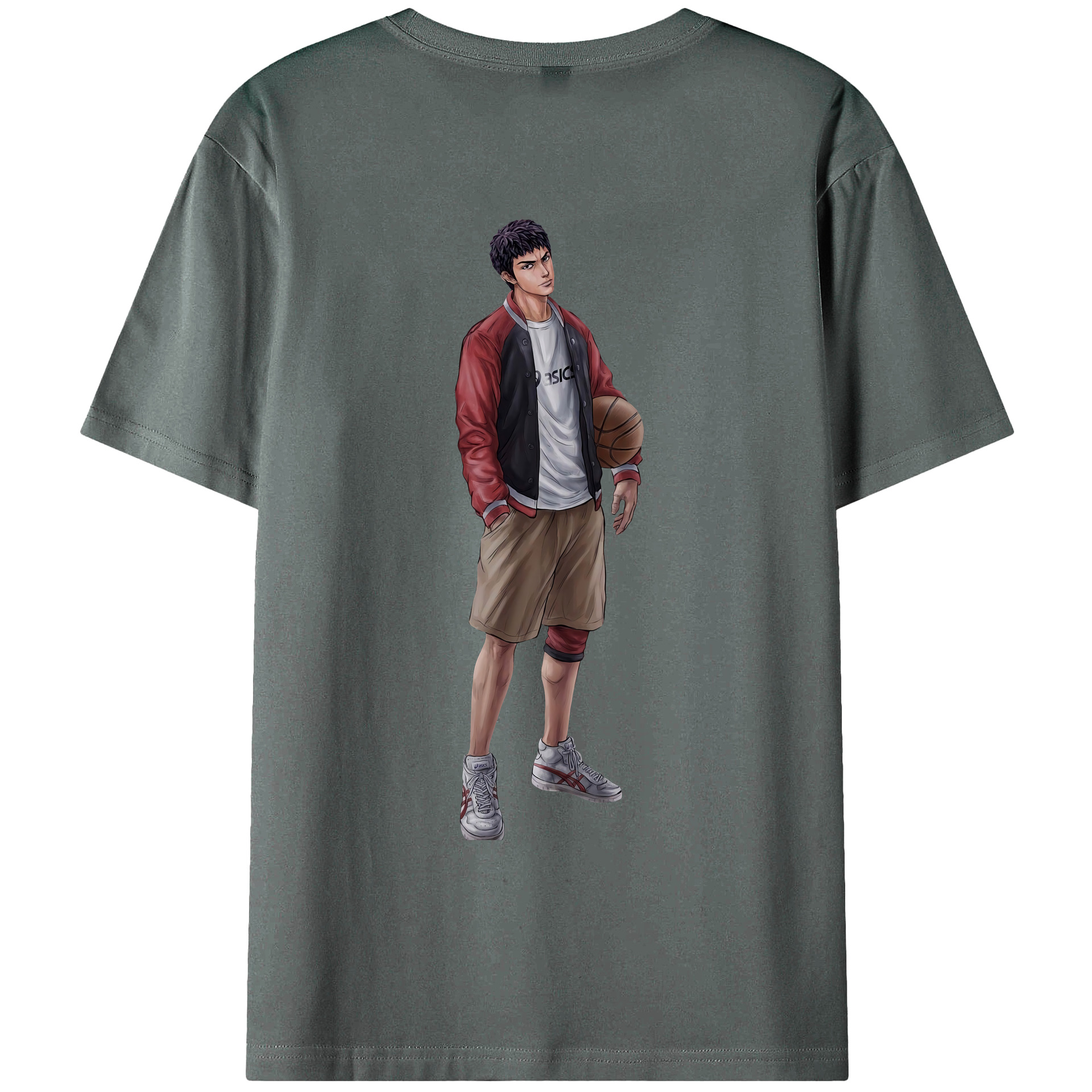 （画像用） SLAM DUNK／スラムダンク 綿100％ メンズ半袖Tシャツ（バックプリント） 通気性